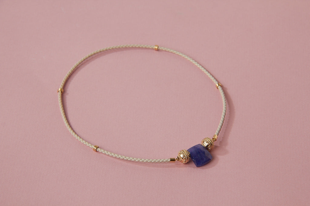 Small Tanzanite Faceted Shield Mini Centerpiece