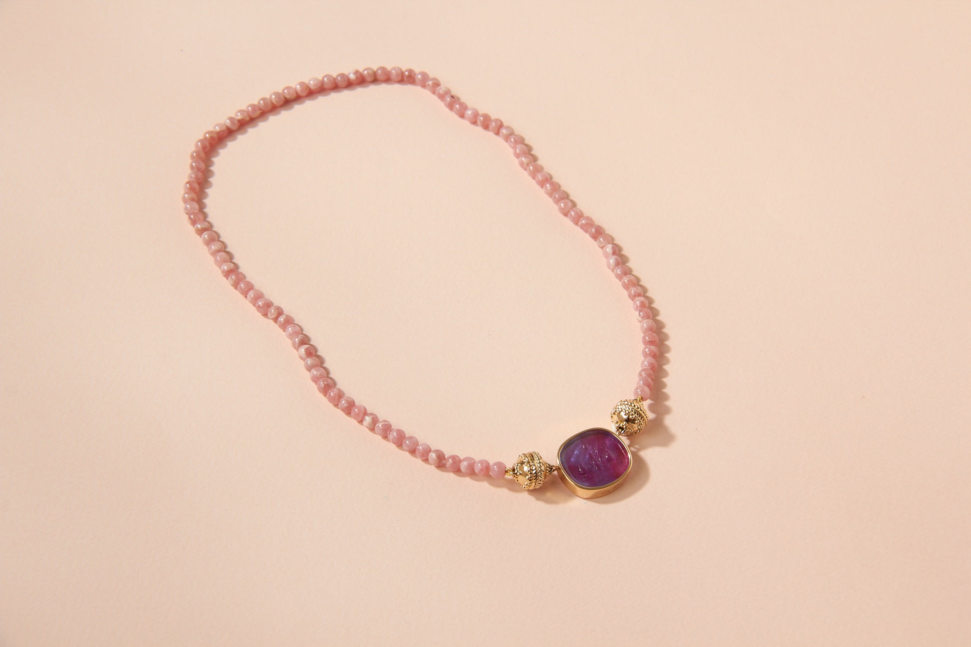 Victoire 4mm Rhodochrosite Mini Necklace