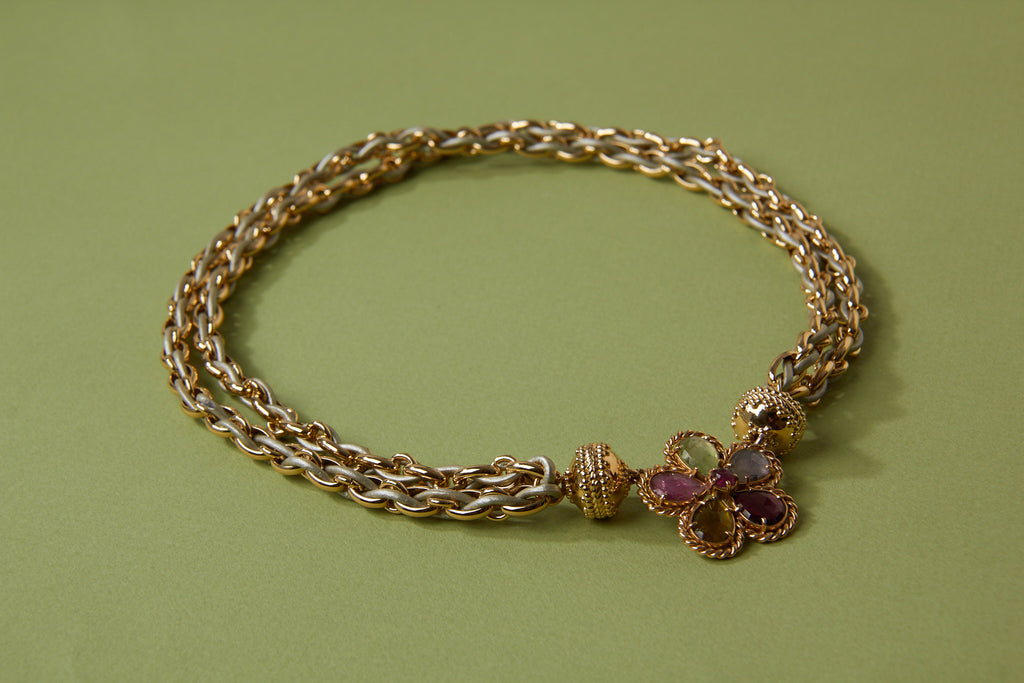 Randolph Double Strand Dusted Gold Necklace