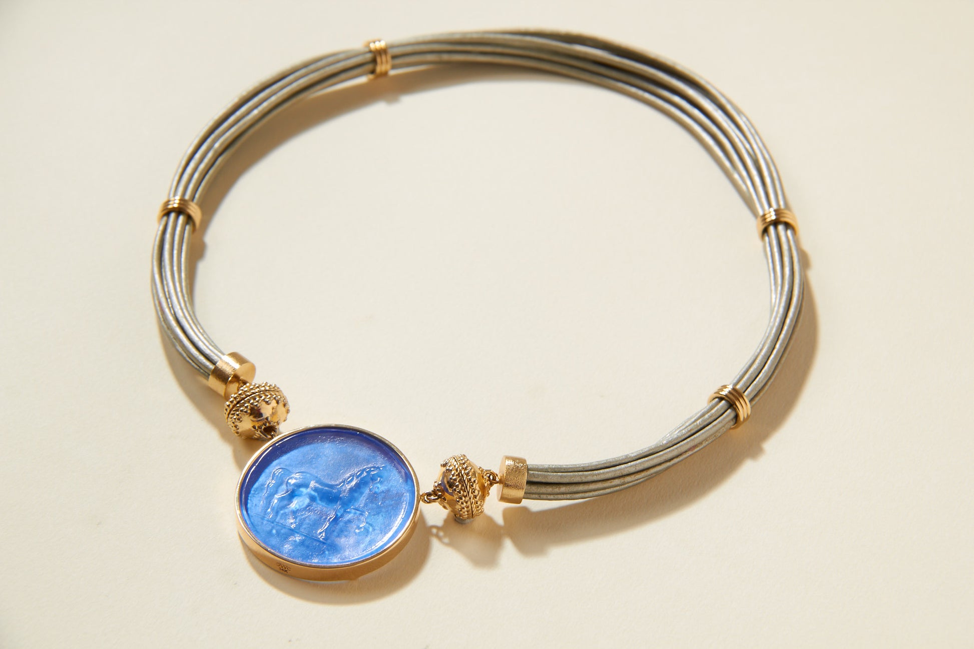 Aspen Leather Platinum Silver Necklace