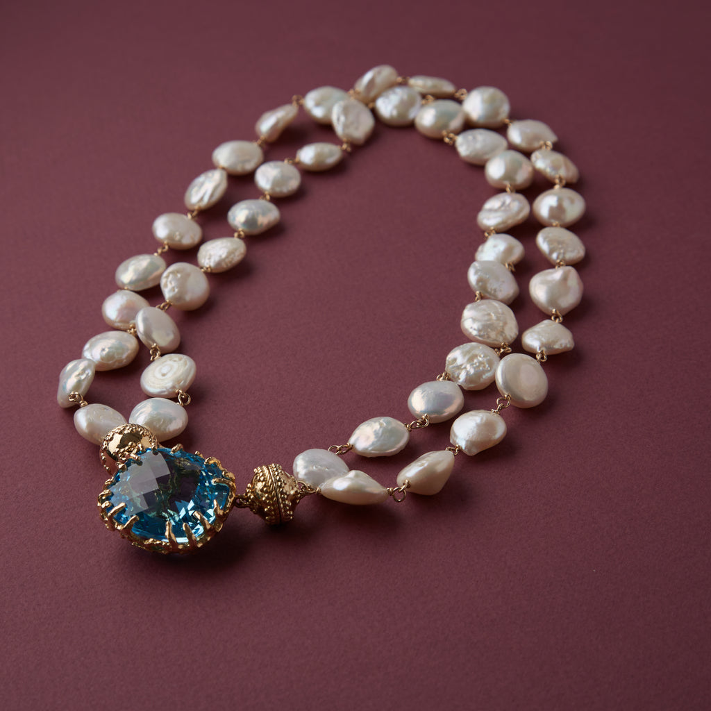 Caspian Baroque Double-Strand Pearl Necklace