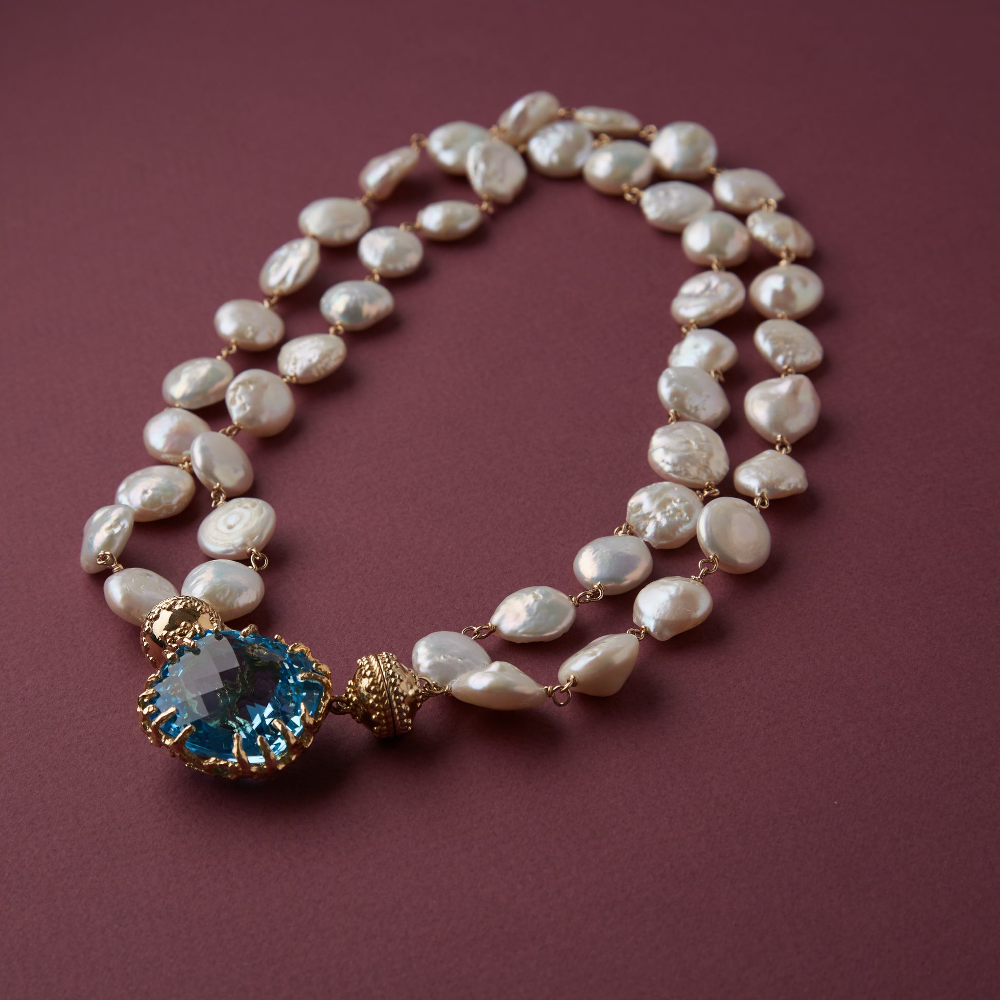 Caspian Baroque Double-Strand Pearl Necklace