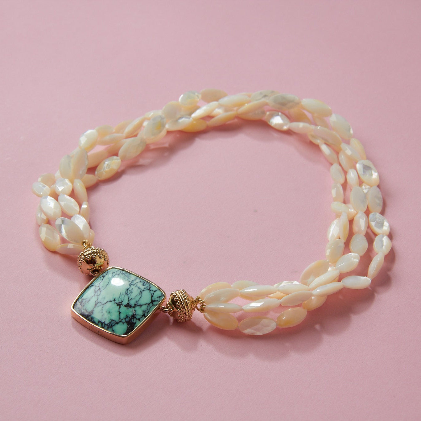 Mother of Pearl Faceted Multi-Strand Necklace – Clara Williams