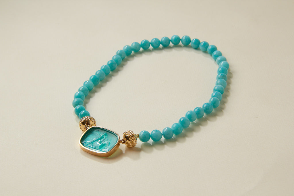 Victoire Amazonite 10mm Necklace