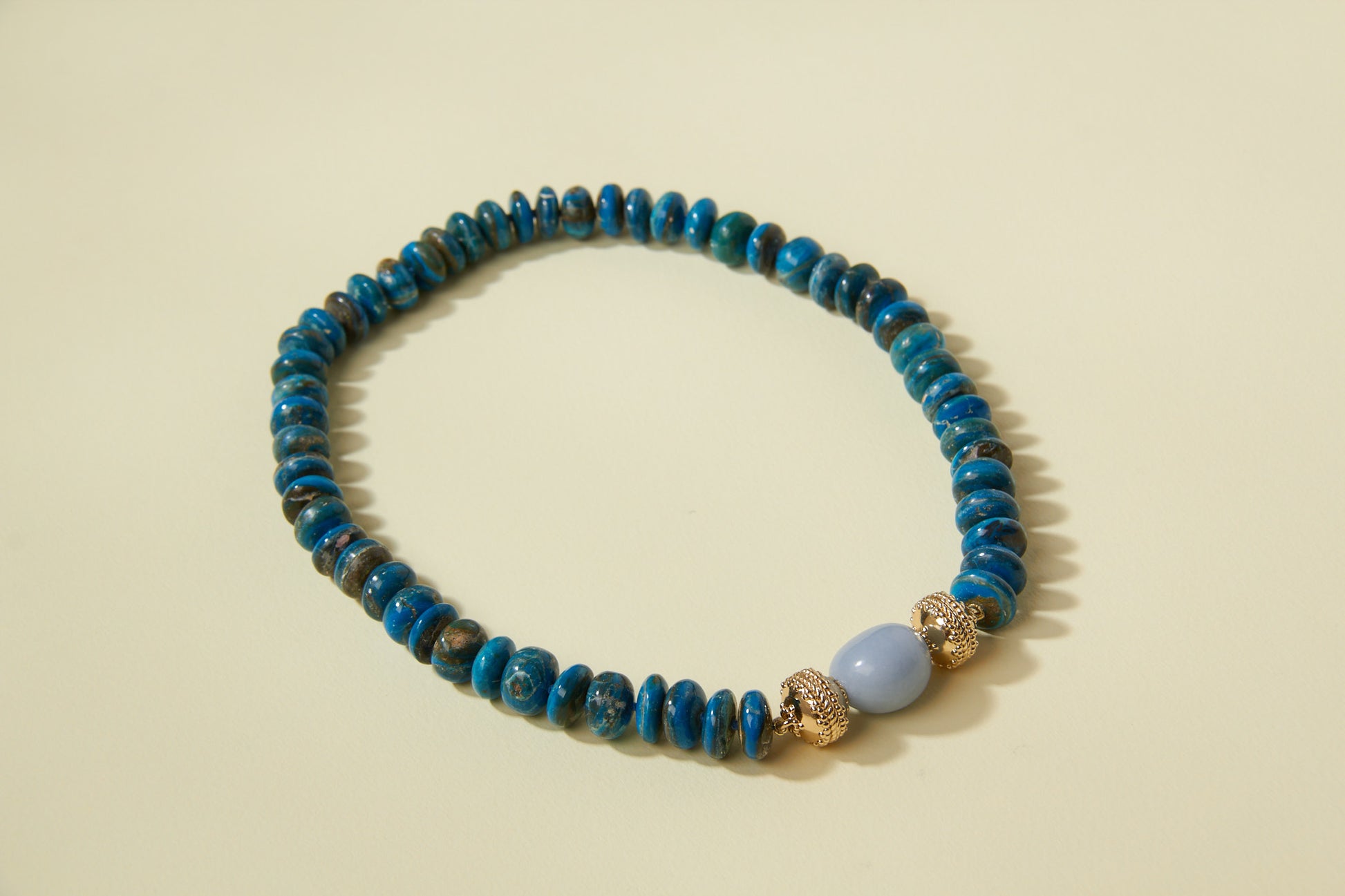 Blue Opaline 10-12mm Rondelle Necklace