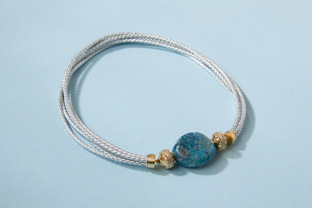Wellington Braided Silver Leather Necklace