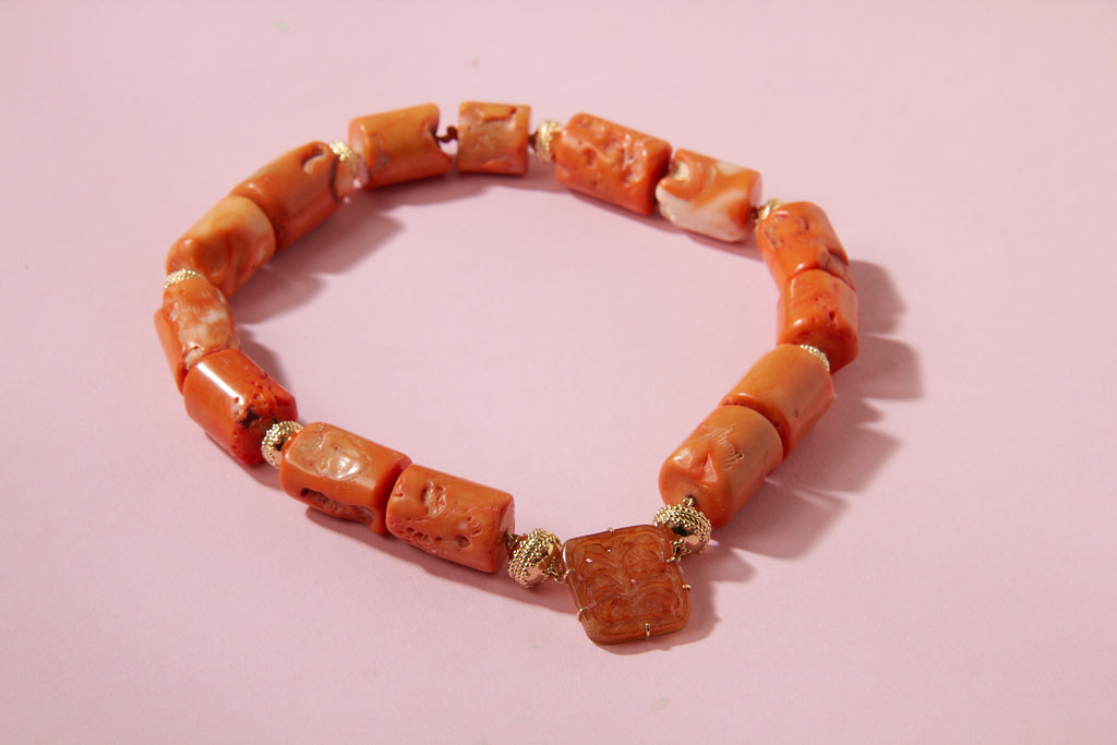Orange Coral Tube Signature Necklace