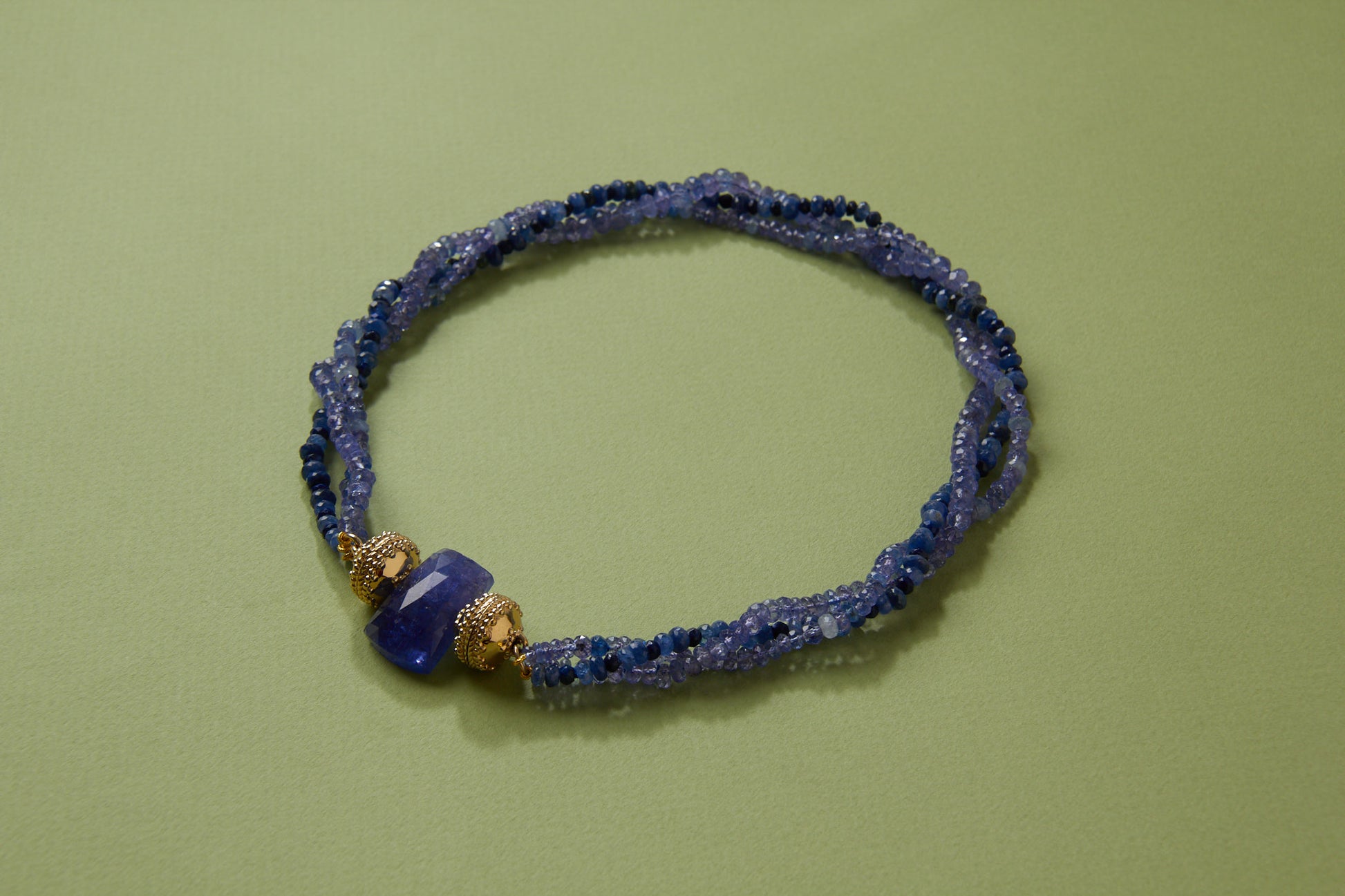 Blue Mixed-Stone Multi-Strand Necklace