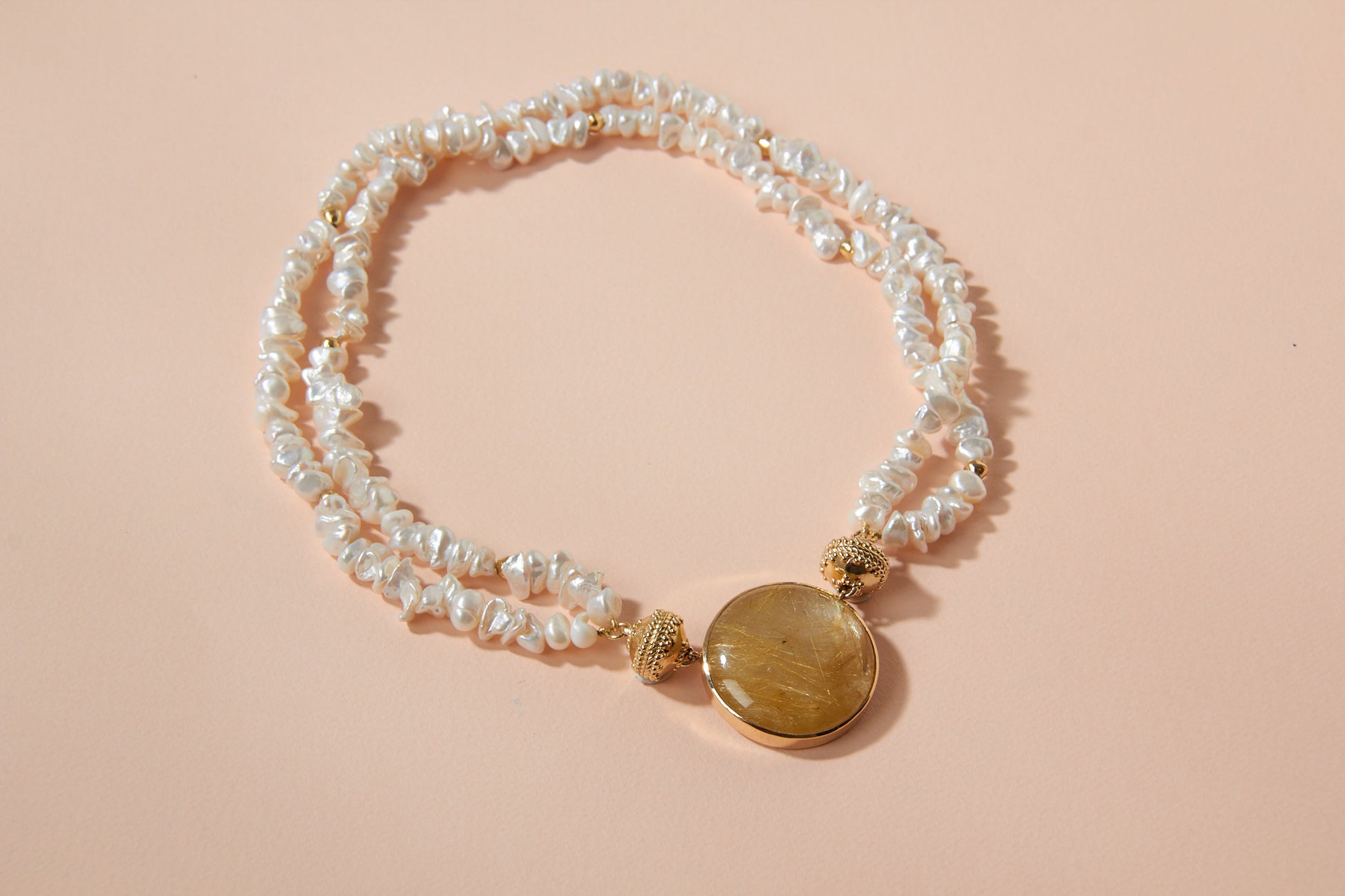 Peppercorn White Keshi Pearl Double-Strand Necklace