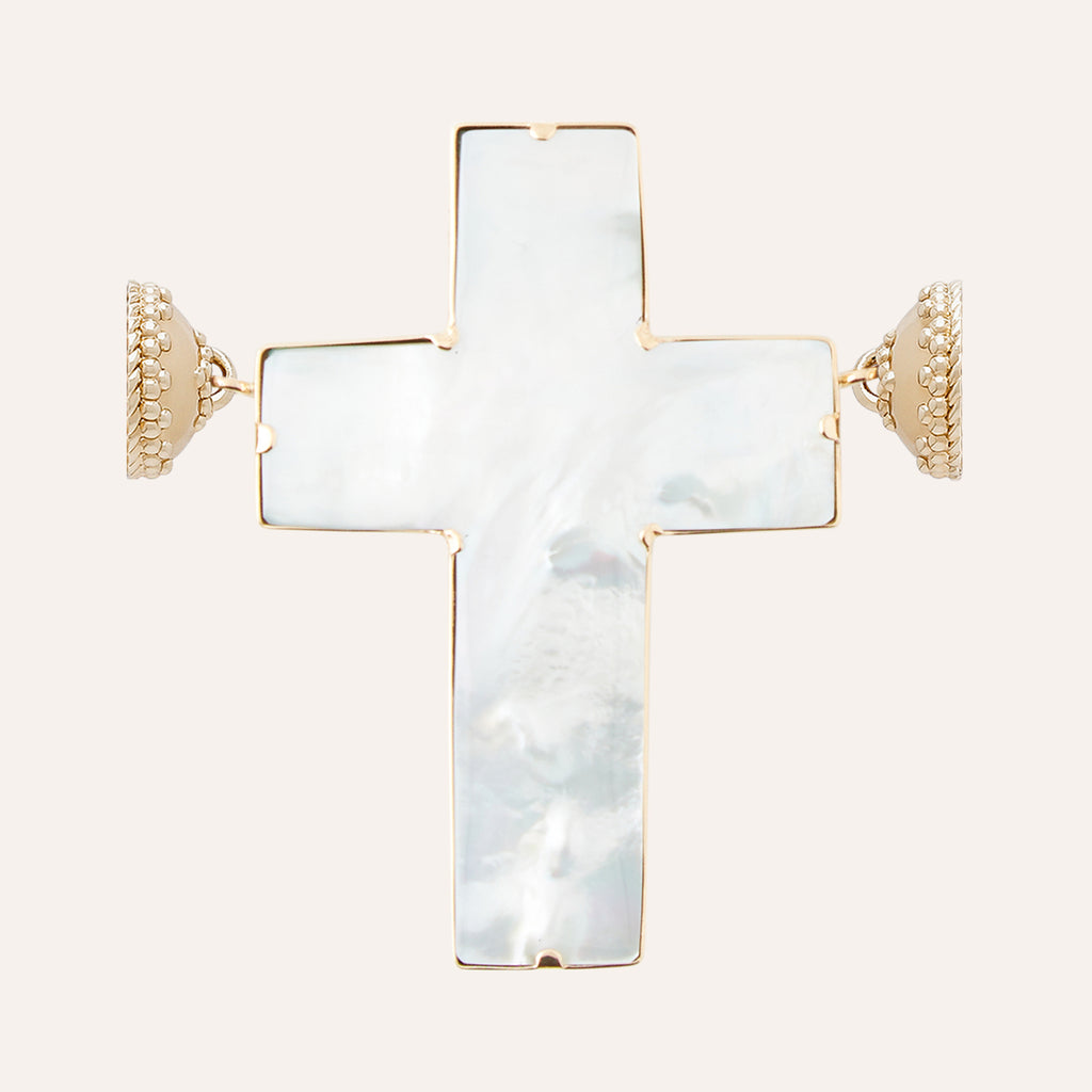 Malachite and Mother of Pearl Cross Centerpiece