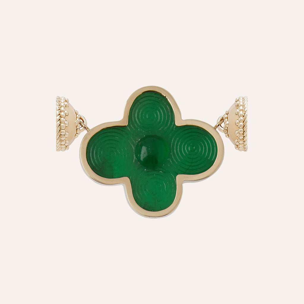 Chiara Glass Classic Emerald Green Petal Centerpiece