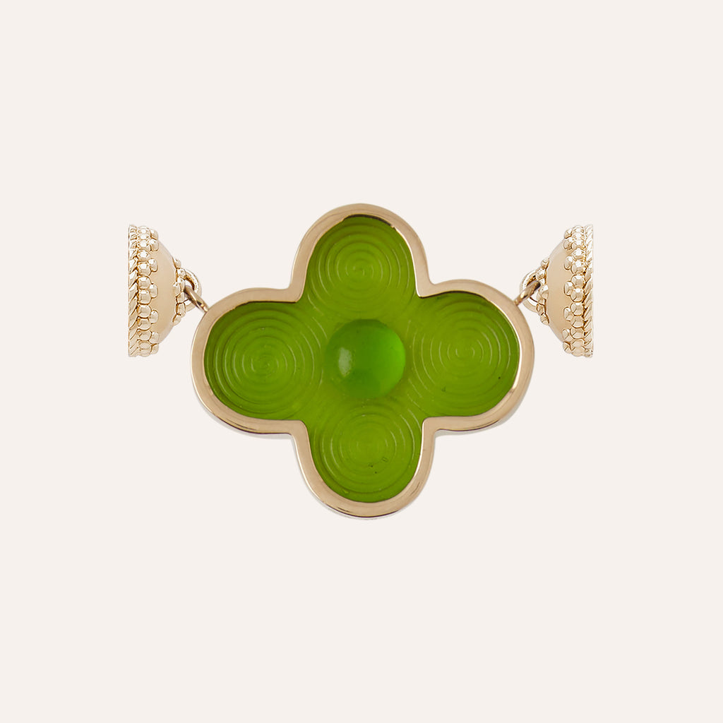 Chiara Glass Classic Forest Green Petal Centerpiece