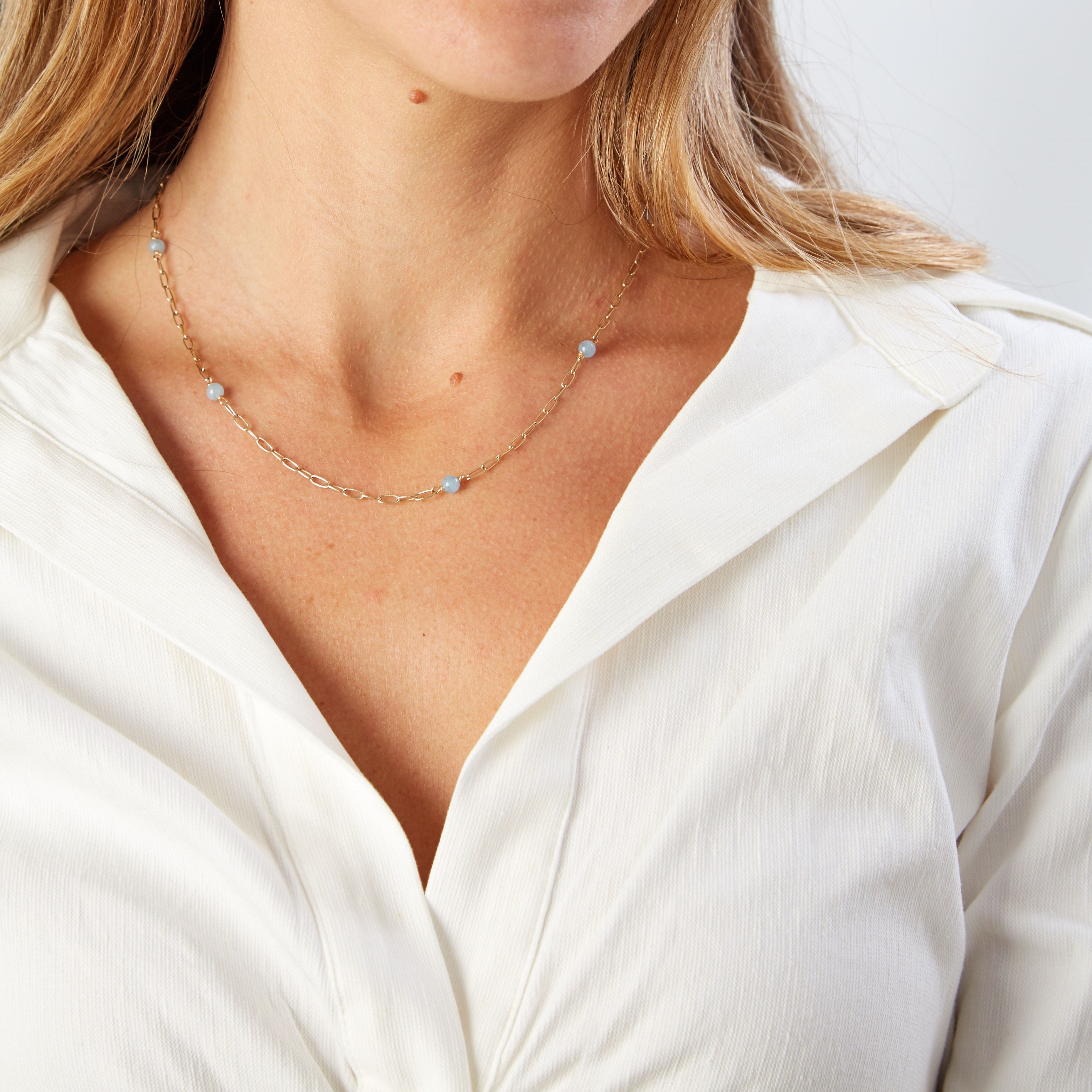 Milli Victoire Aquamarine 4mm Necklace