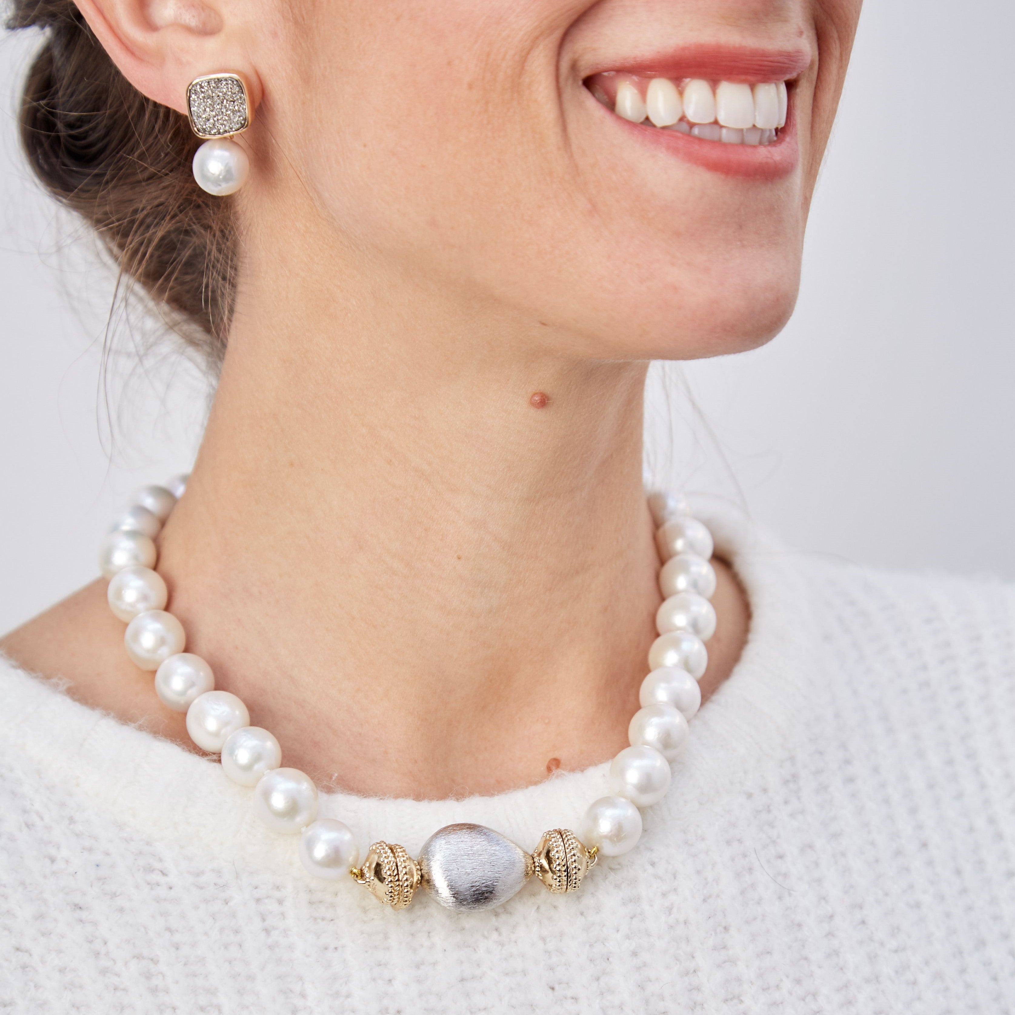 White Freshwater Pearl Earring Drops