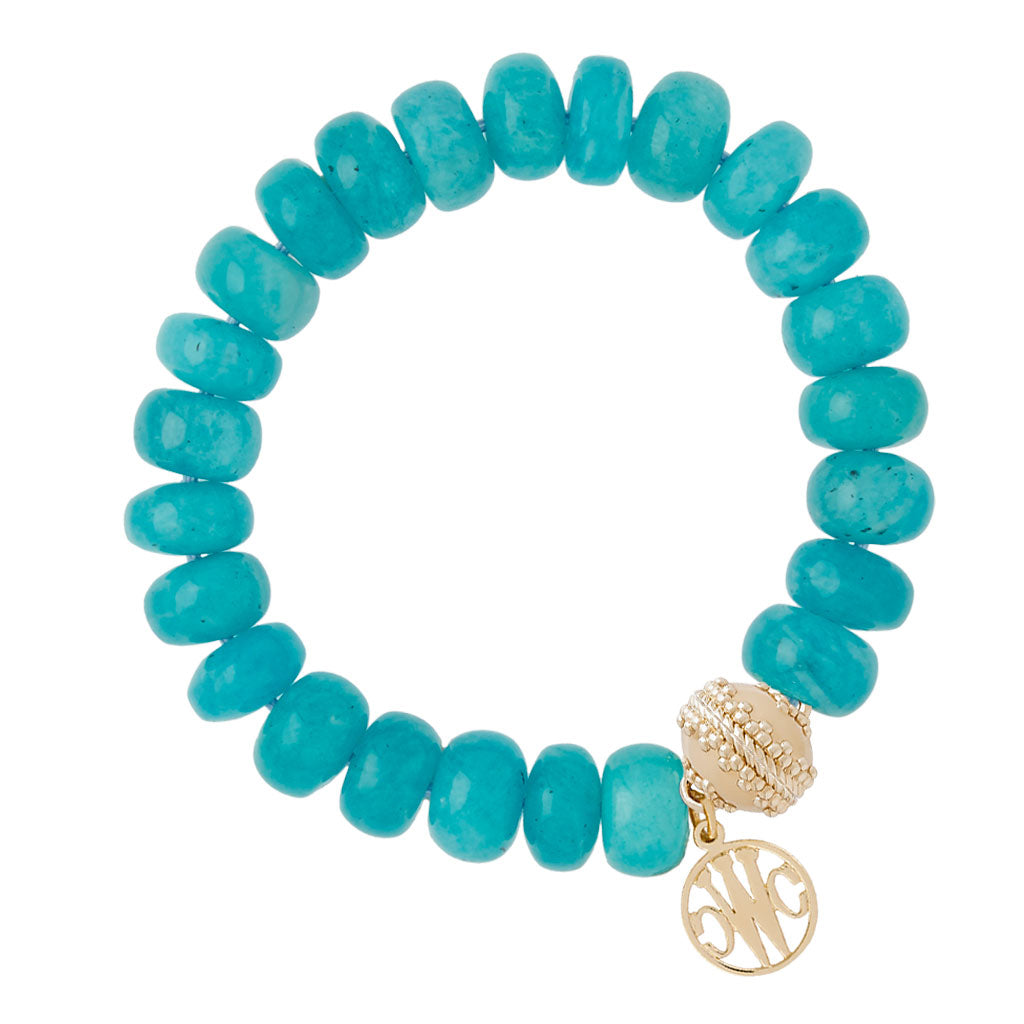 Amazonite Rhondelle Stretch Bracelet 8-9mm