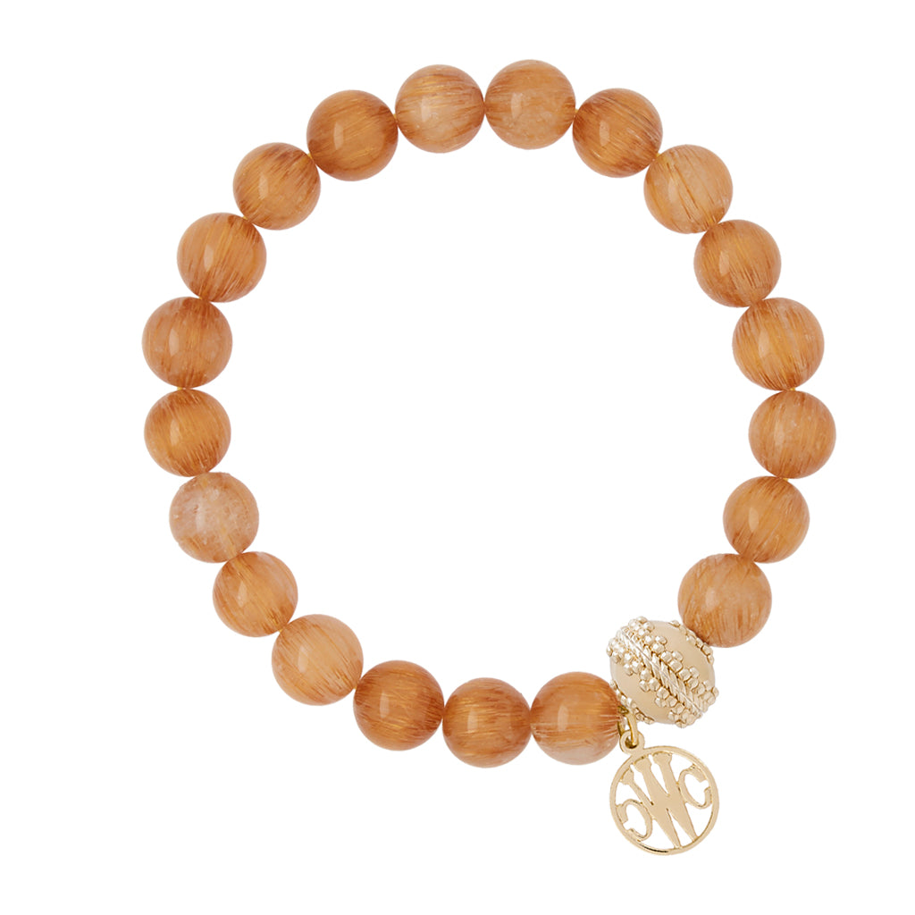 Victoire Brown Rutilated Quartz Stretch Bracelet