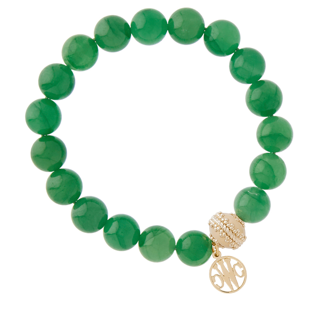 Victoire Dyed Green Jade 10mm Stretch Bracelet