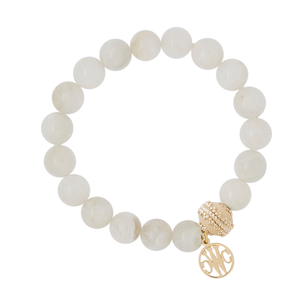 Victoire Moonstone Stretch Bracelet 10mm