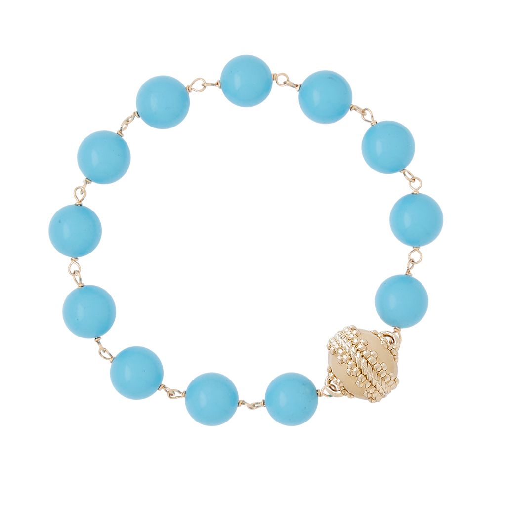 Caspian Victoire Reconstituted Cerulean Turquoise 10mm Bracelet