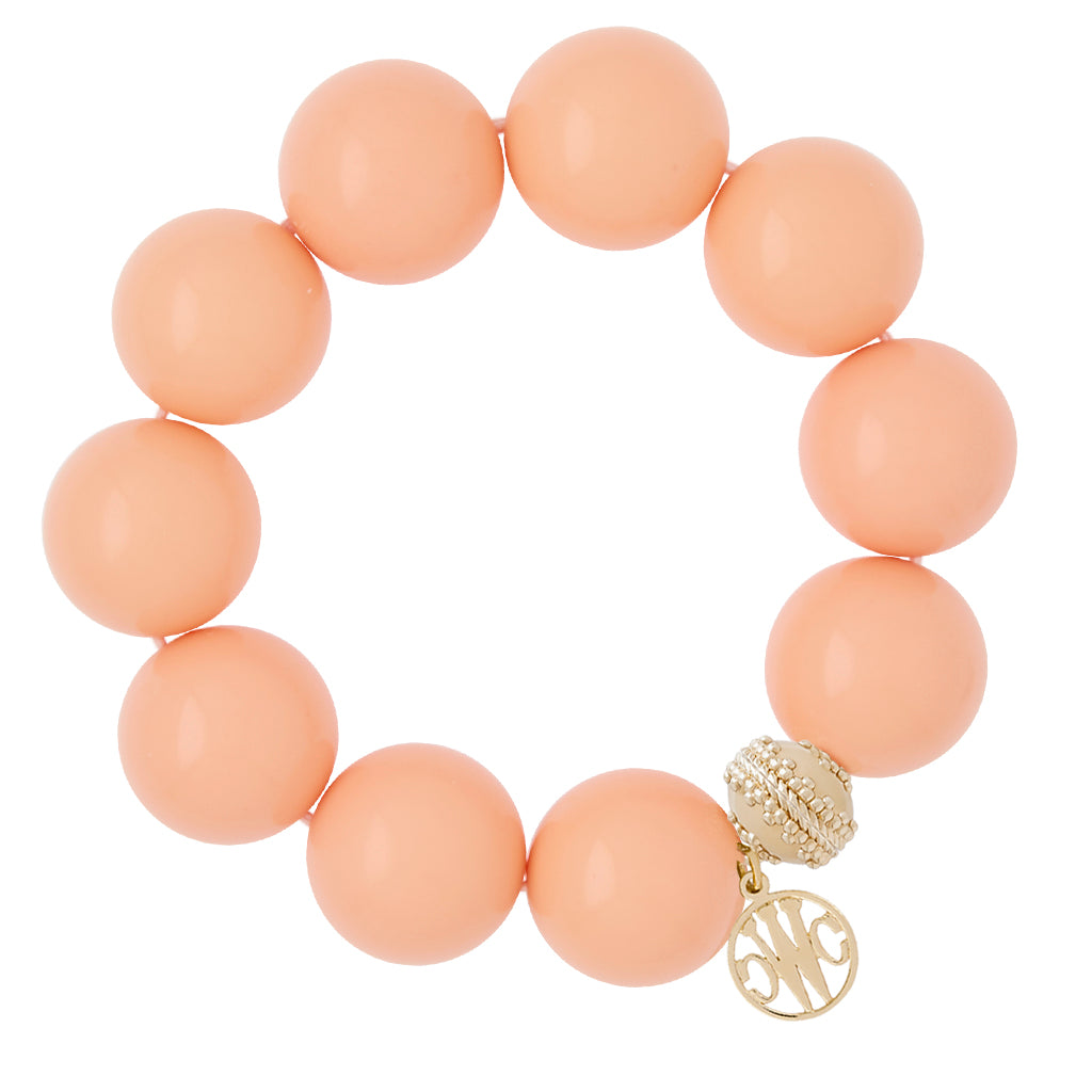 Victoire 20mm Reconstituted Peach Coral Stretch Bracelet