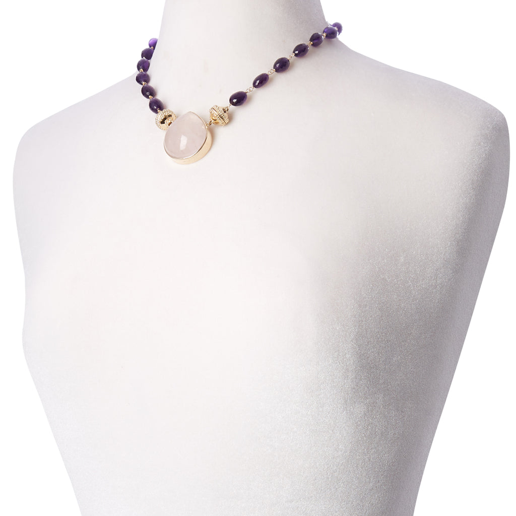 Caspian Faceted Amethyst Graduated Necklace