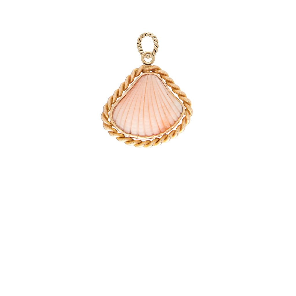 Affinity Coral Pink Carved Shell Charm