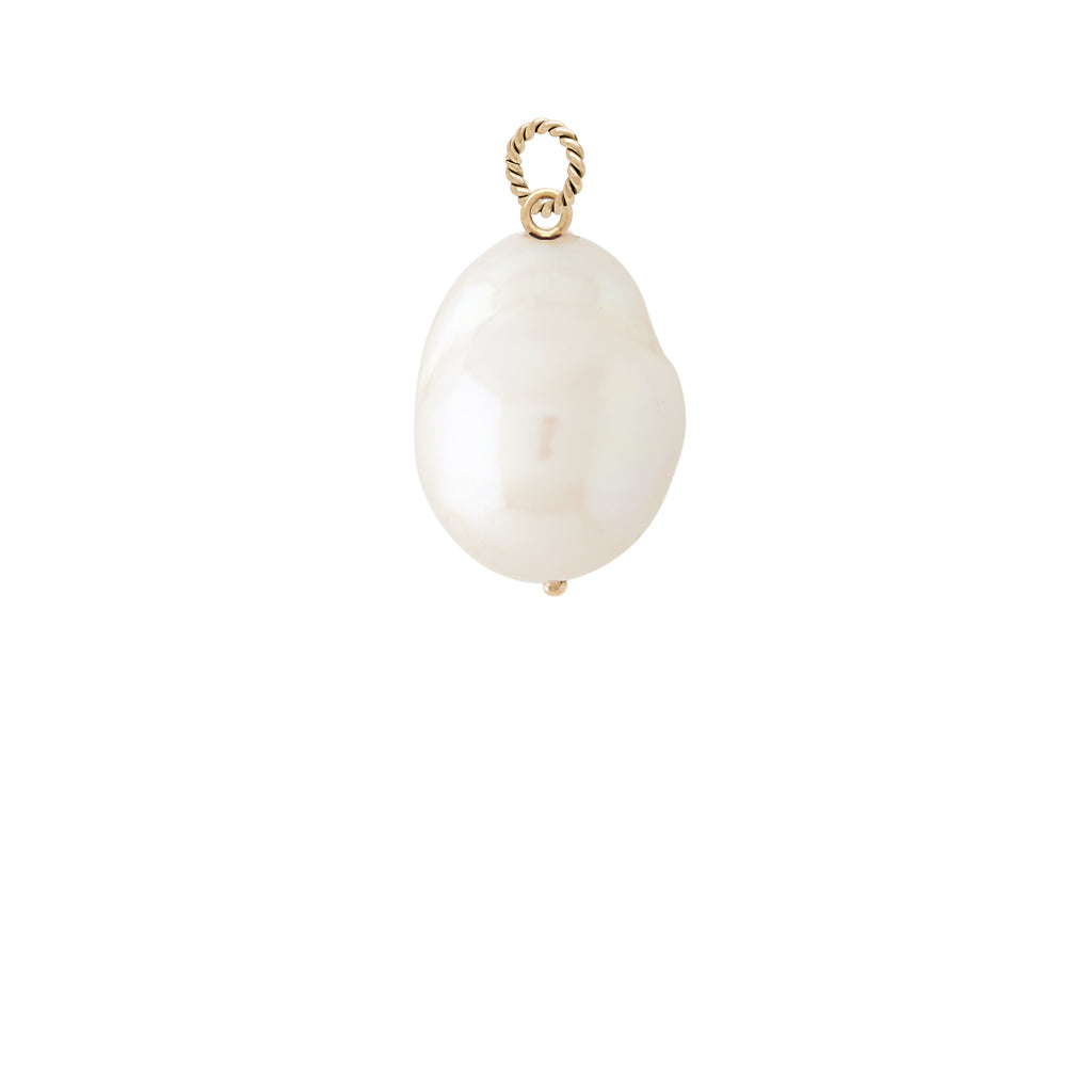 White Baroque Pearl Charm
