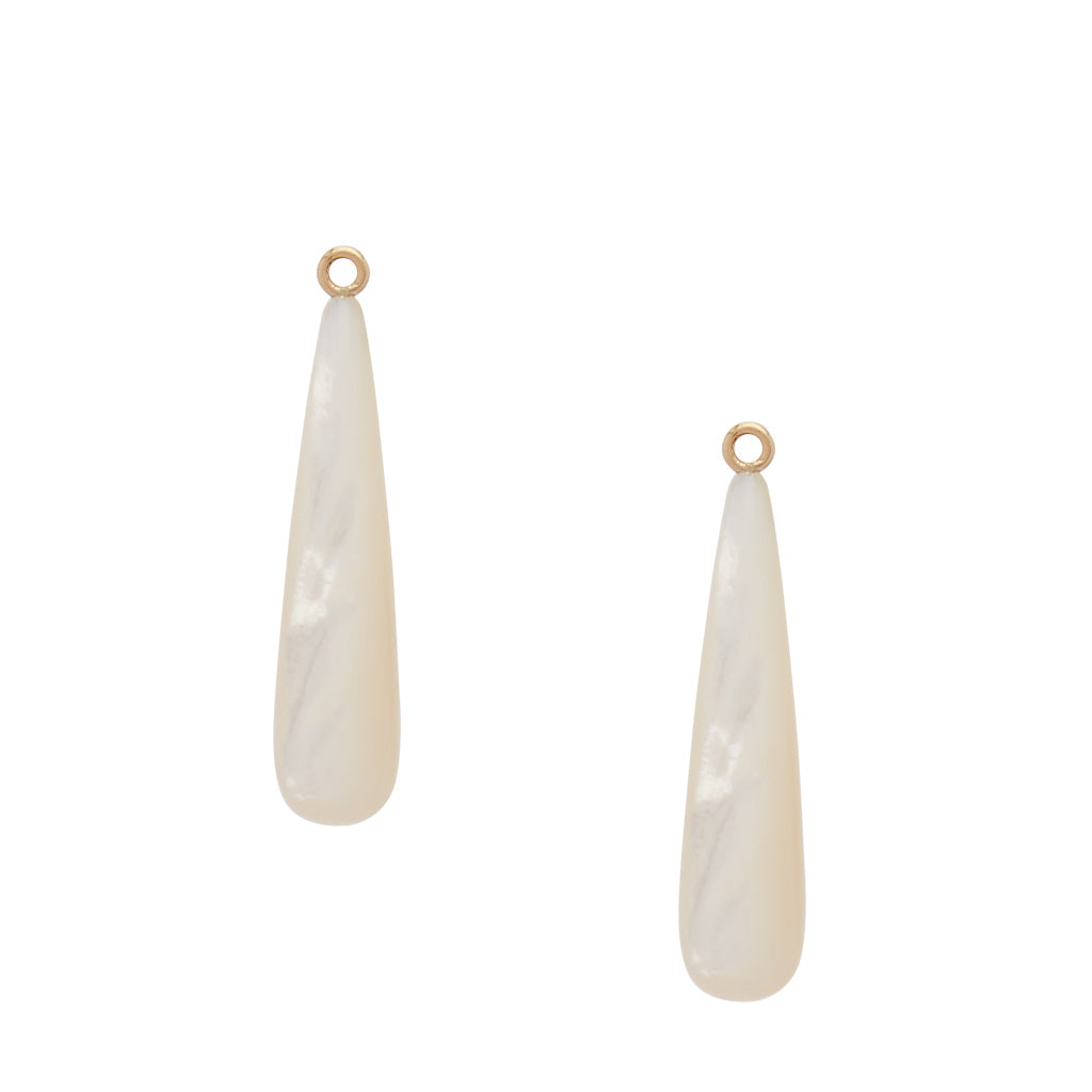 Mother of Pearl Long White Earring Drops