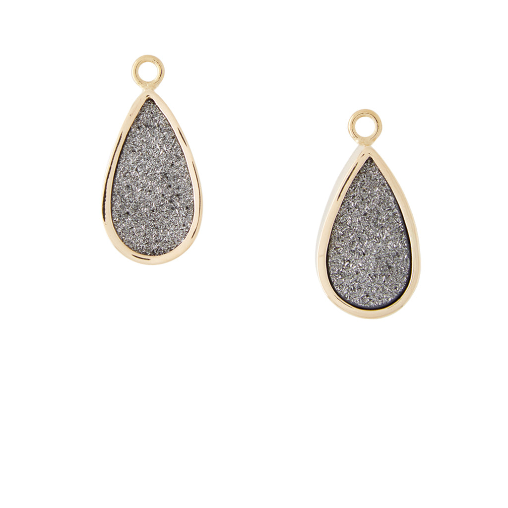 Platinum Druzy 24mm Teardrop Drop