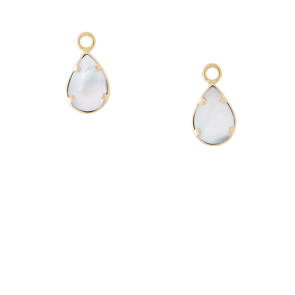 Small Platinum Druzy Teardrop Drops