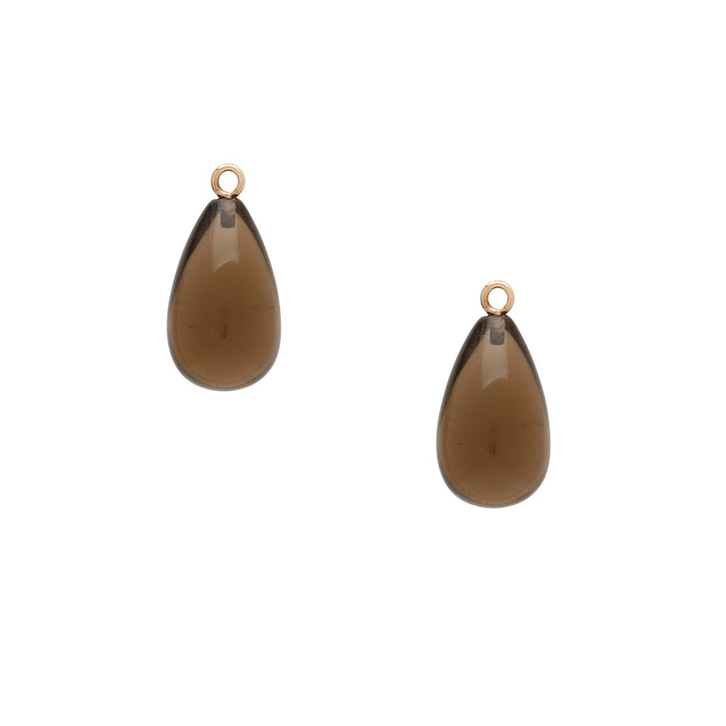 Tumbled Smoky Quartz Teardrop Earring Drops