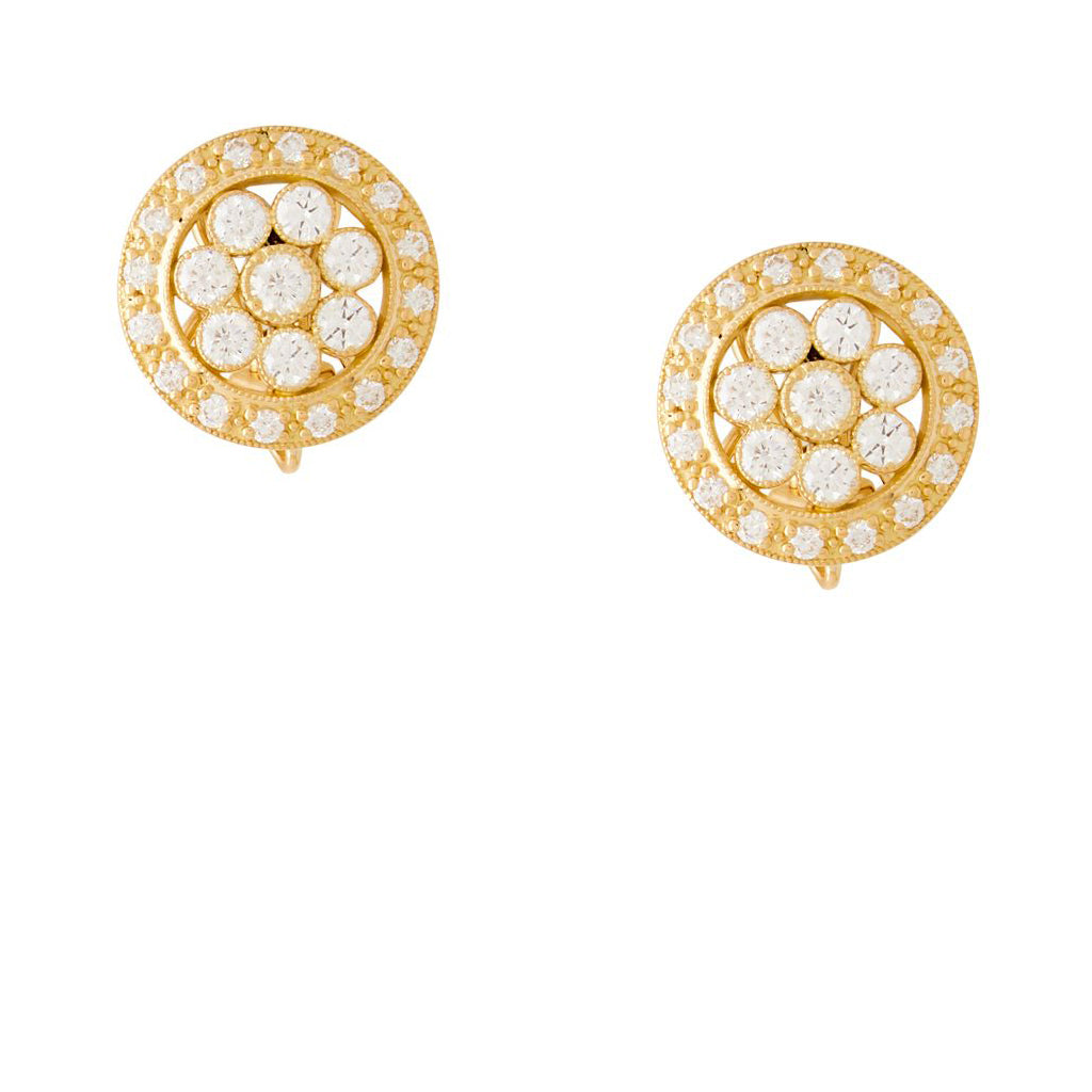 18K Yellow Gold Large Blossom Earrings