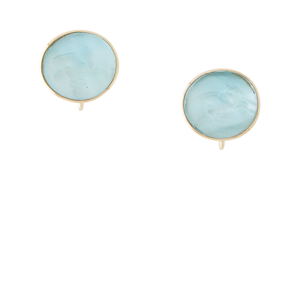 Classic Pegesus Aqua Italian Glass Earrings