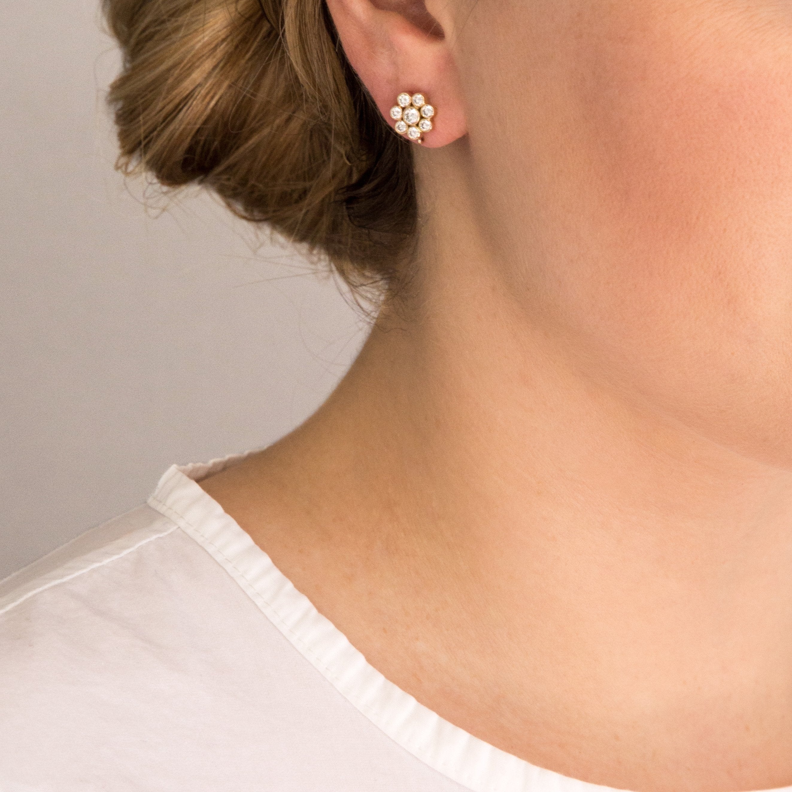 18K Yellow Gold Mini Blossom Earrings