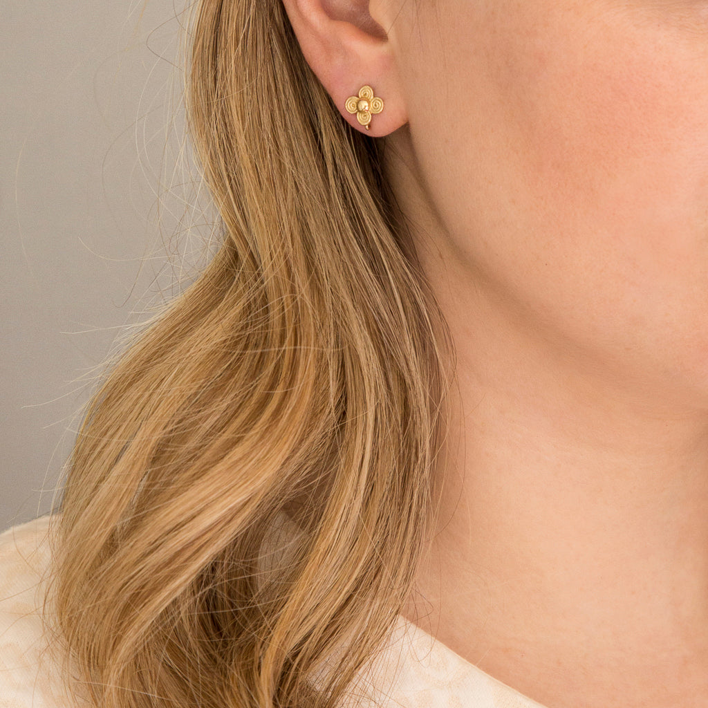 18K Micro Petal Earrings