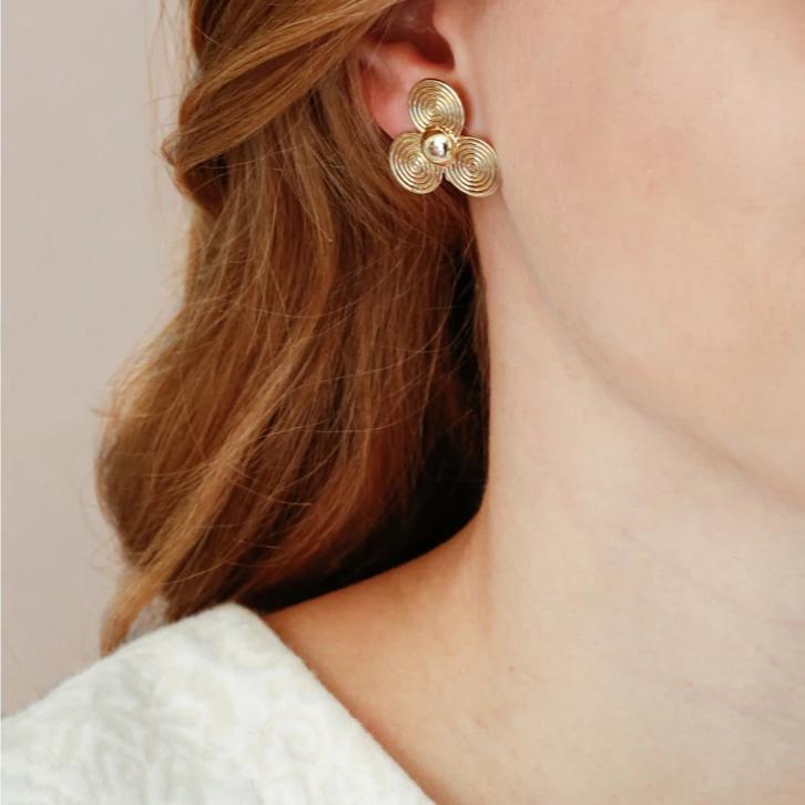 18K Large Petal Earrings