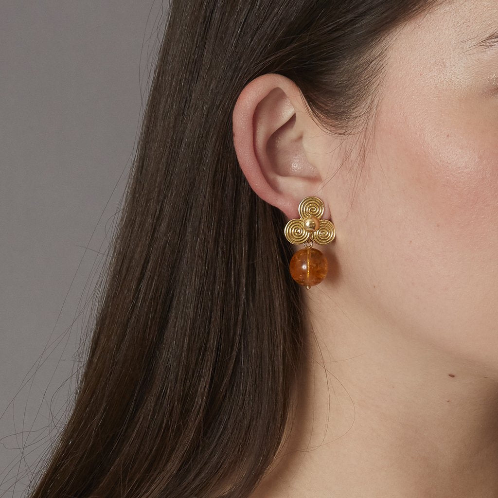 Victoire Citrine 14mm Earring Drops