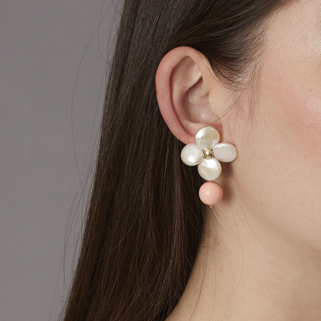 Victoire Peach 12mm Earring Drops
