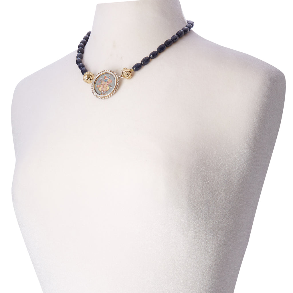 Nancy Faceted Oval Sapphire Necklace