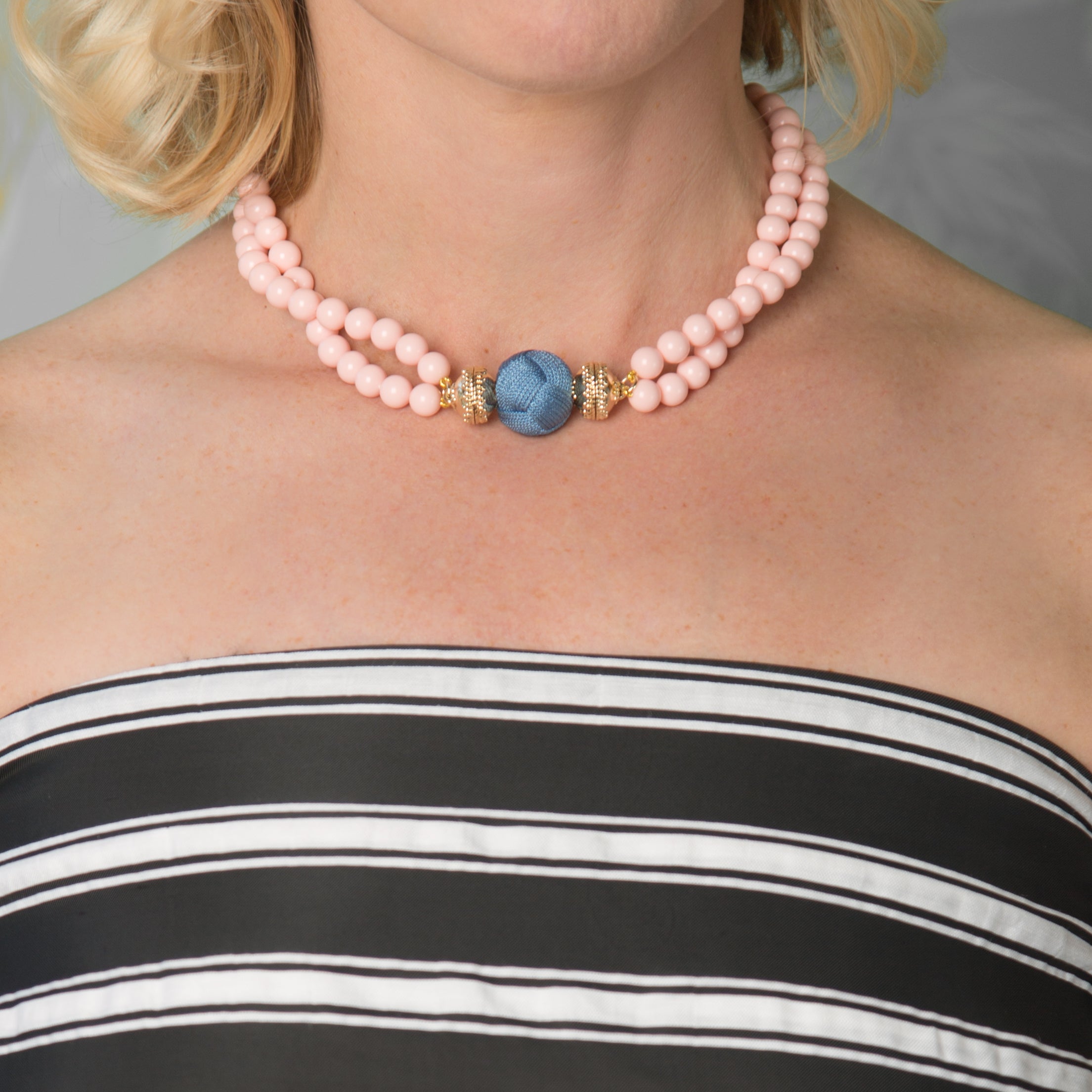Victoire Coral 8mm Double Strand Necklace