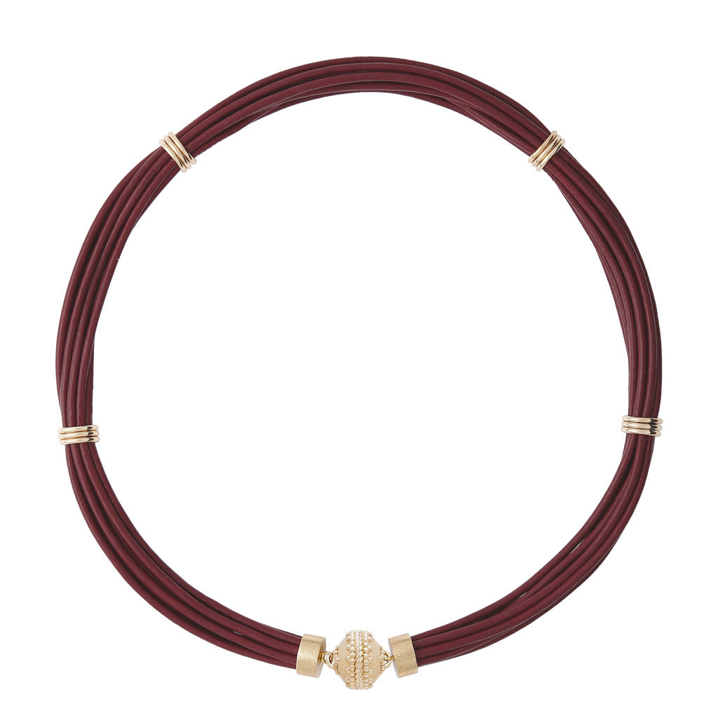 Aspen Leather Mulberry Necklace