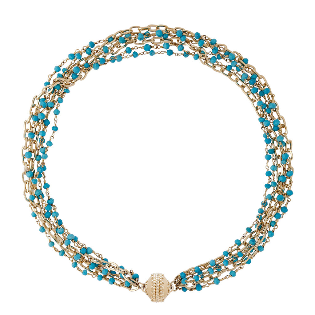 Ashley Turquoise Multi-Strand Necklace