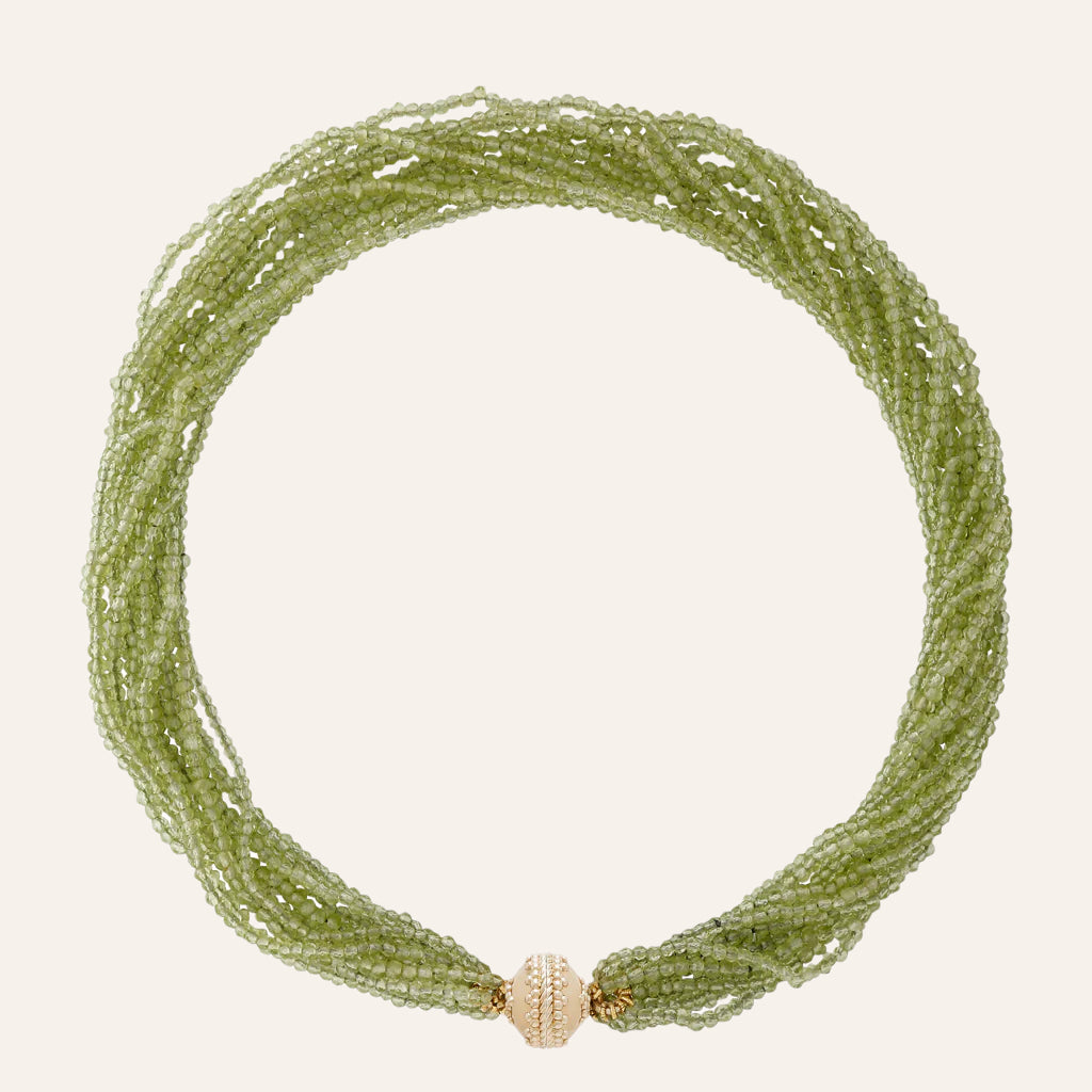 Michel Peridot Mult Strand Necklace