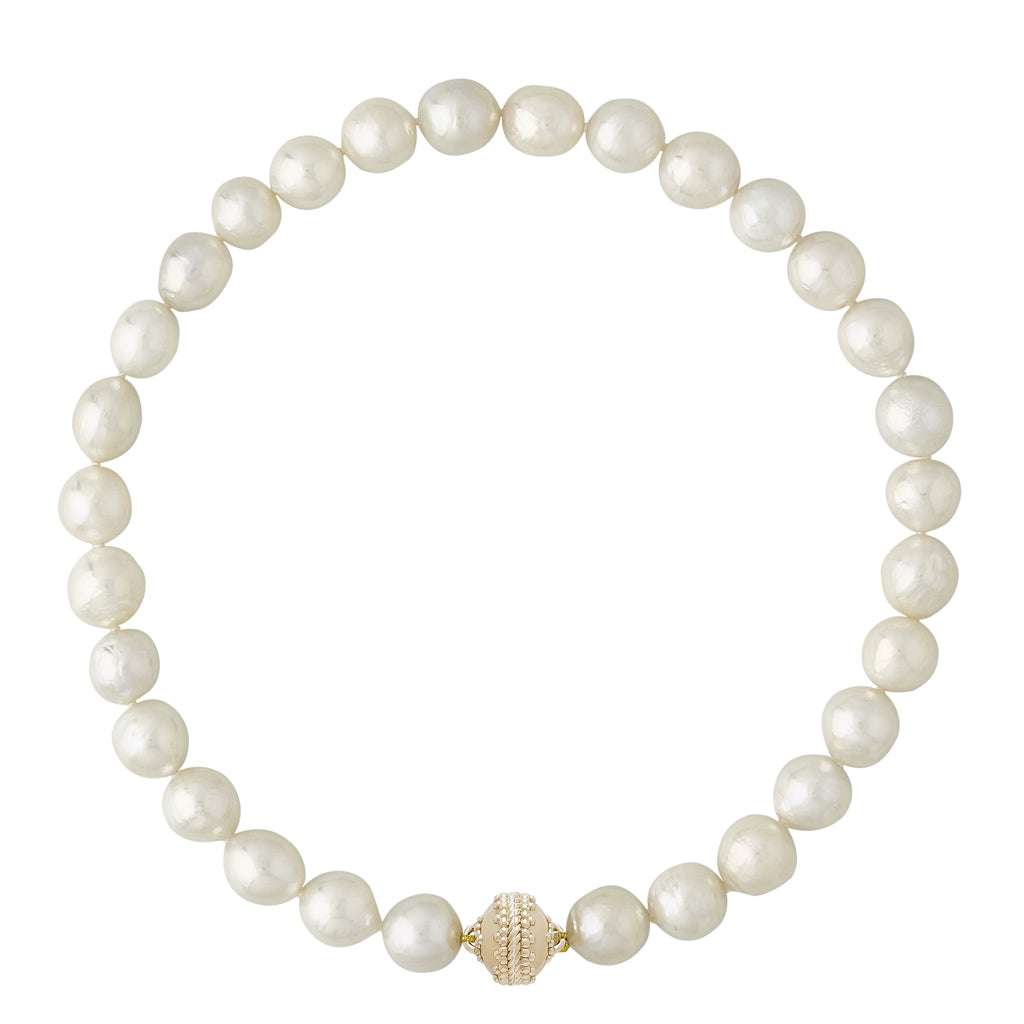 White Baroque Pearl 11-13mm Necklace