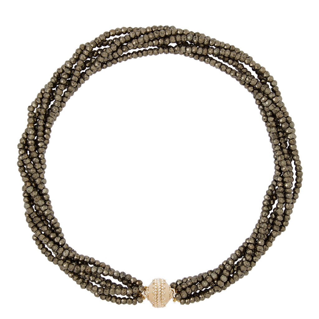 Michel Medium Faceted Pyrite Multi-Strand Necklace