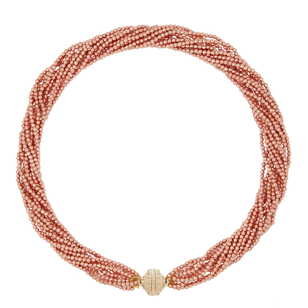 Michel Rose Gold Multi-Strand Necklace