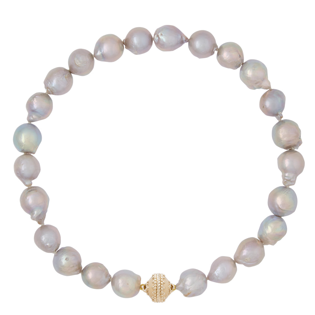 Gray Baroque Pearl 14mm Necklace