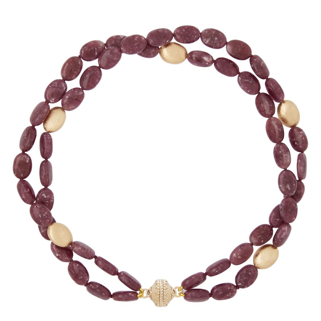 Gold Rush Lepidolite Double Strand Necklace