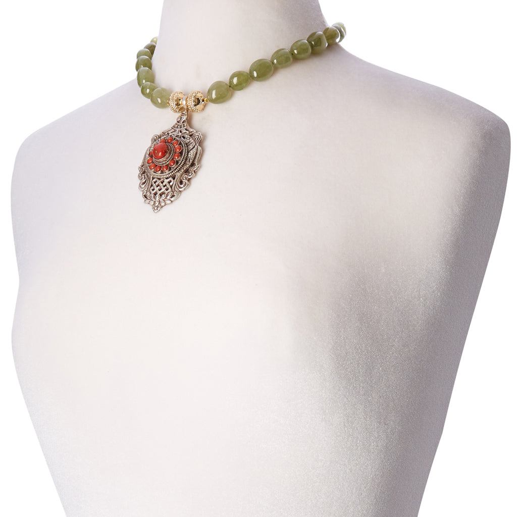 Helen Green Garnet Necklace