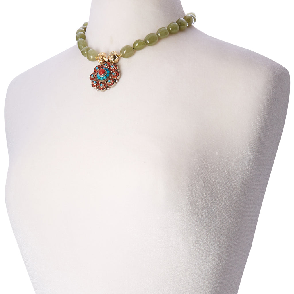 Helen Green Garnet Necklace
